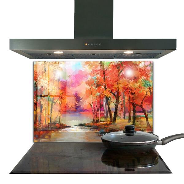 Kitchen splashback Autumn trees in the park
