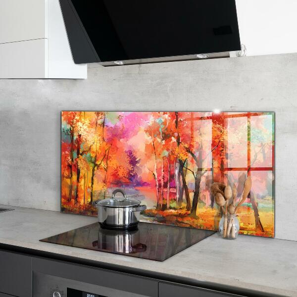 Kitchen splashback Autumn trees in the park