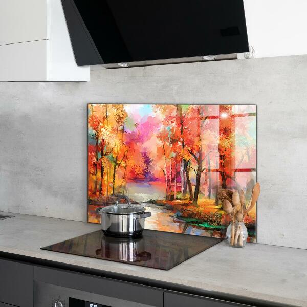 Kitchen splashback Autumn trees in the park