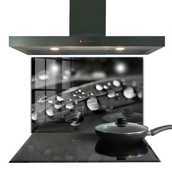 Kitchen splashback Leaf rosa black and white