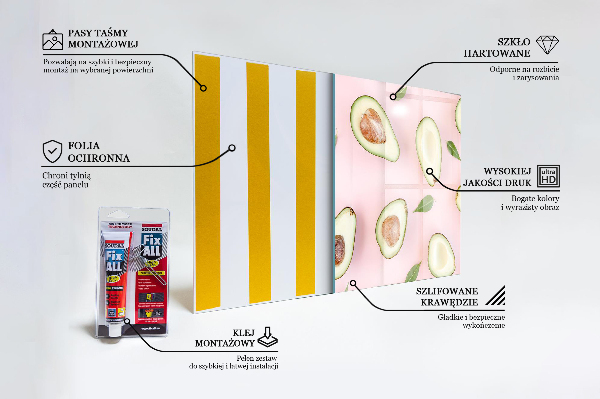 Kitchen splashback Composition with avocado