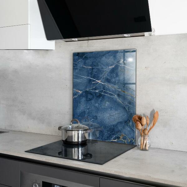Kitchen splashback Blue marble texture