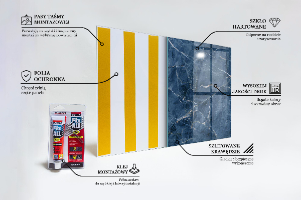 Kitchen splashback Blue marble texture