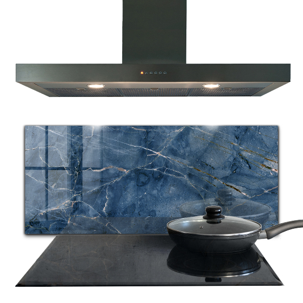 Kitchen splashback Blue marble texture