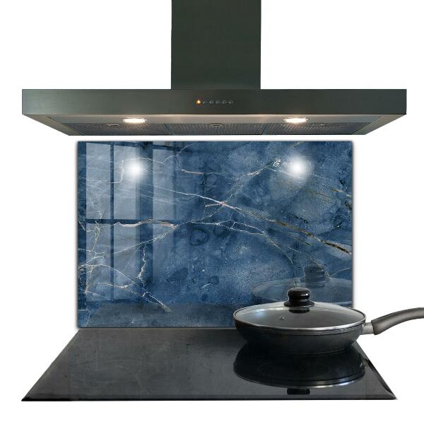 Kitchen splashback Blue marble texture