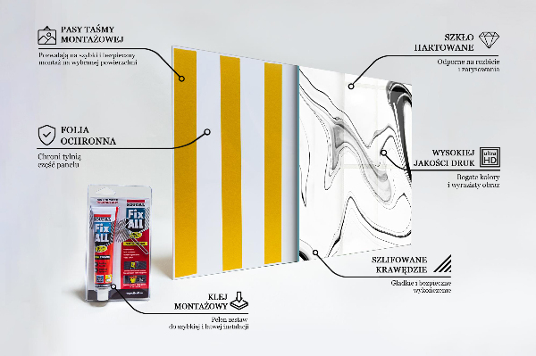 Kitchen splashback Monochrome watercolor