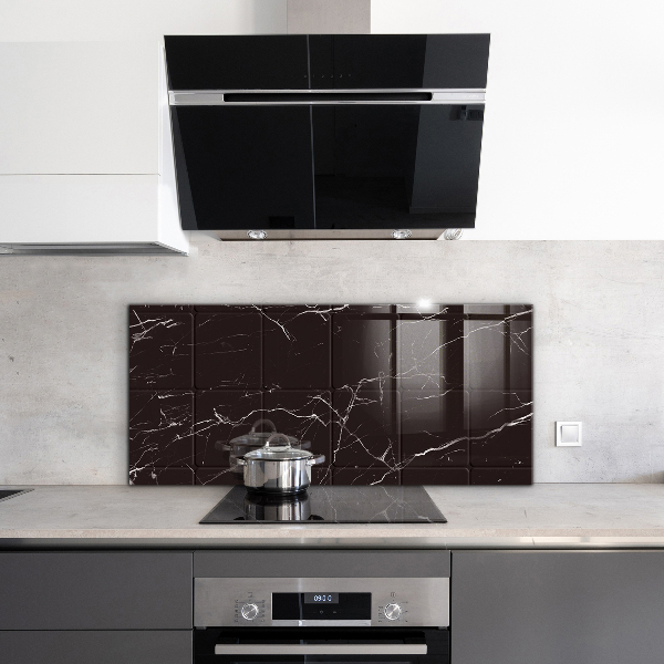 Kitchen splashback Black marble texture
