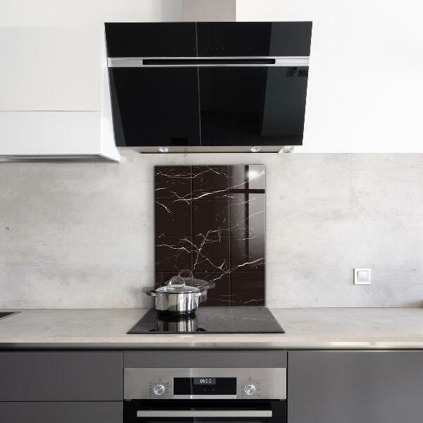 Kitchen splashback Black marble texture