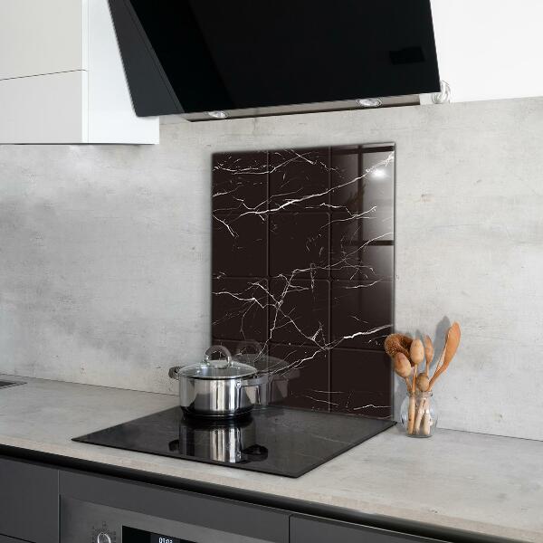 Kitchen splashback Black marble texture