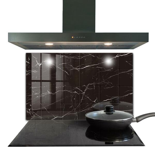 Kitchen splashback Black marble texture