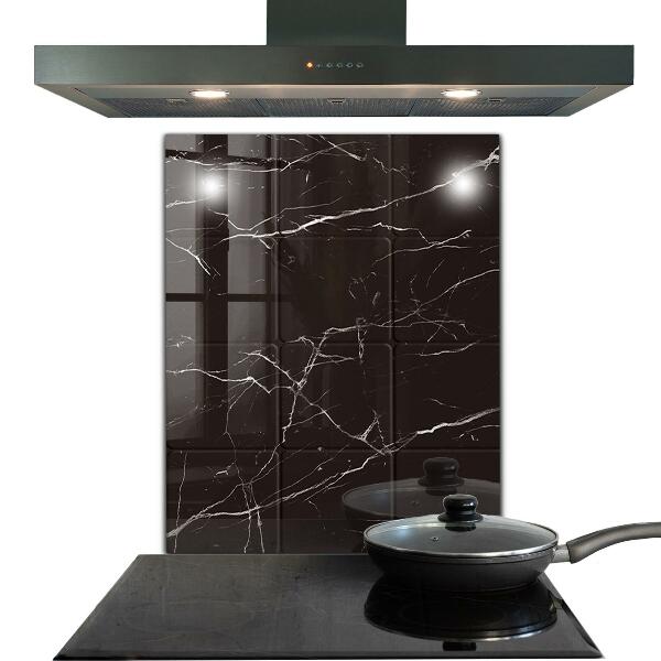 Kitchen splashback Black marble texture