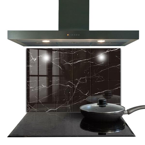 Kitchen splashback Black marble texture