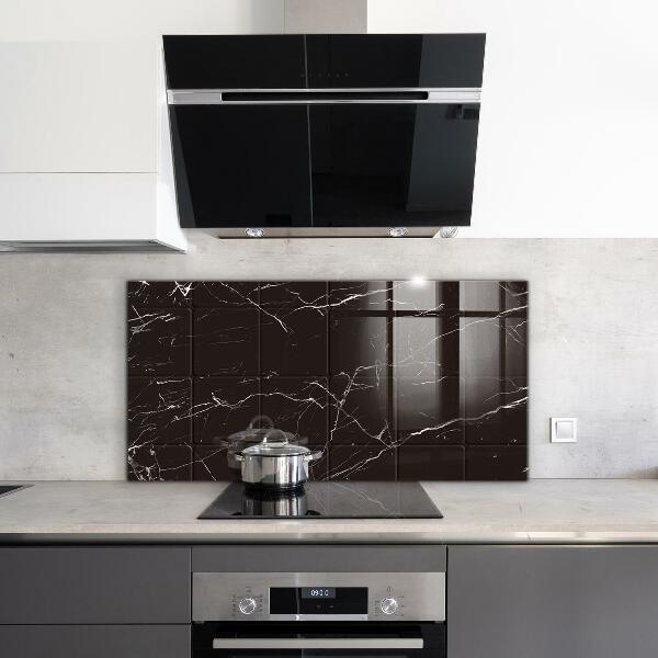 Kitchen splashback Black marble texture