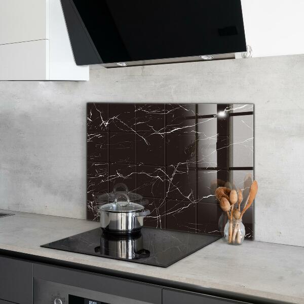 Kitchen splashback Black marble texture