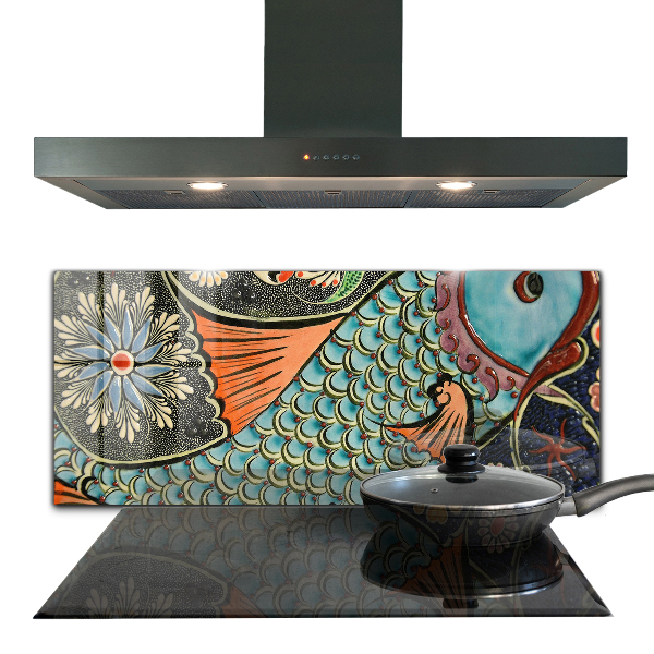 Kitchen splashback Mosaic fish vintage ceramics