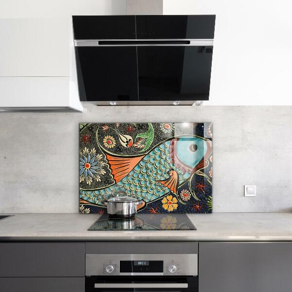 Kitchen splashback Mosaic fish vintage ceramics
