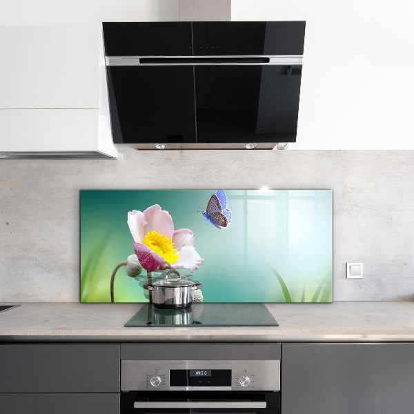 Kitchen splashback Summer meadow butterfly flower