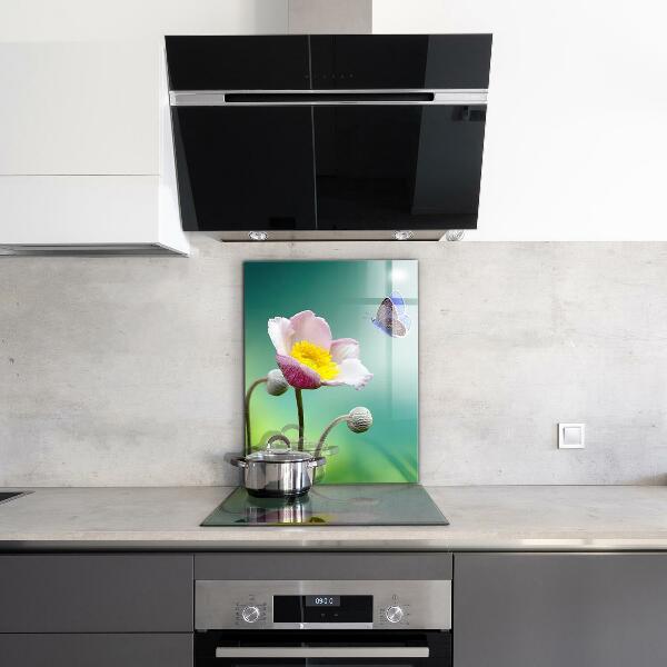 Kitchen splashback Summer meadow butterfly flower