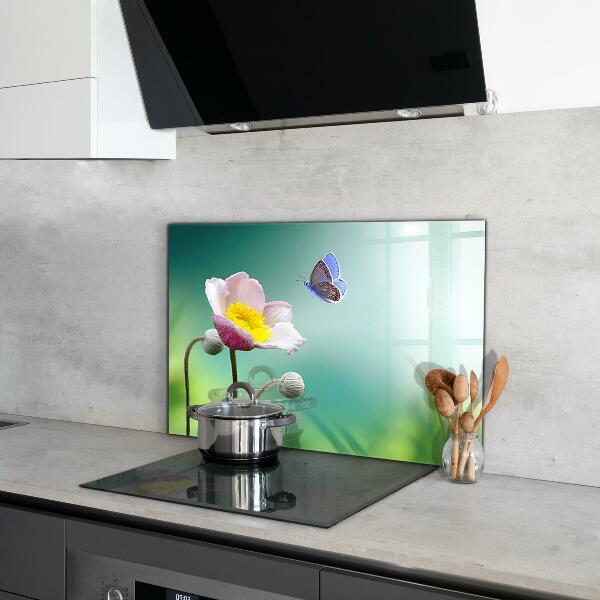 Kitchen splashback Summer meadow butterfly flower
