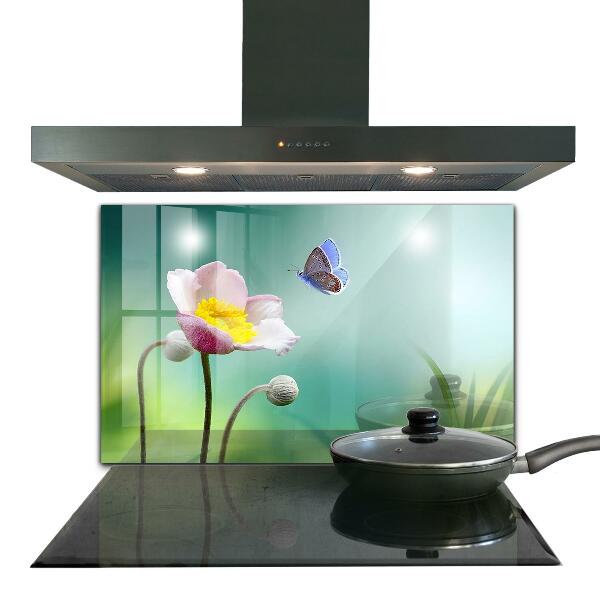 Kitchen splashback Summer meadow butterfly flower