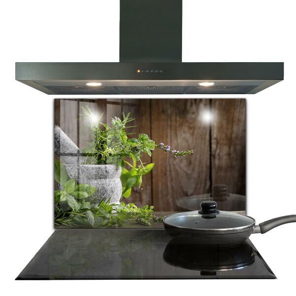 Kitchen splashback Stone mortar spices