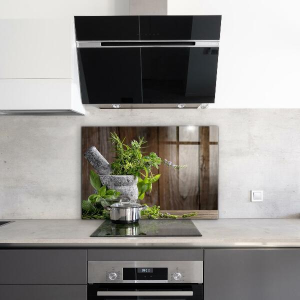 Kitchen splashback Stone mortar spices