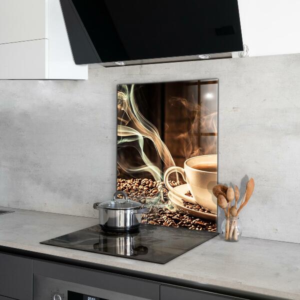 Kitchen splashback A cup with aromatic coffee