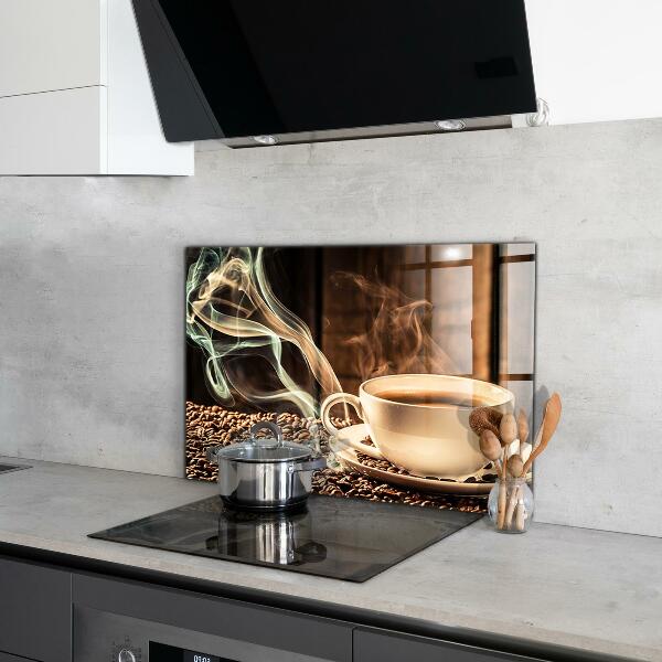 Kitchen splashback A cup with aromatic coffee