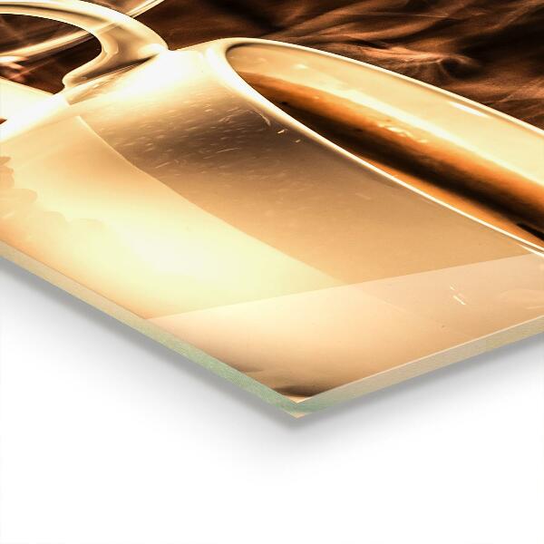 Kitchen splashback A cup with aromatic coffee