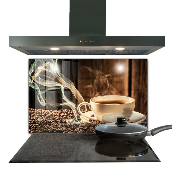 Kitchen splashback A cup with aromatic coffee