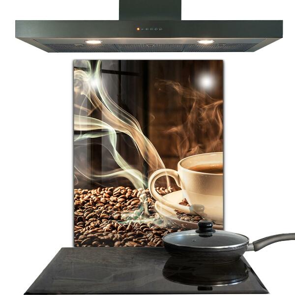 Kitchen splashback A cup with aromatic coffee