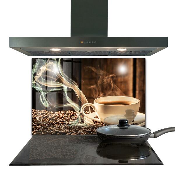 Kitchen splashback A cup with aromatic coffee