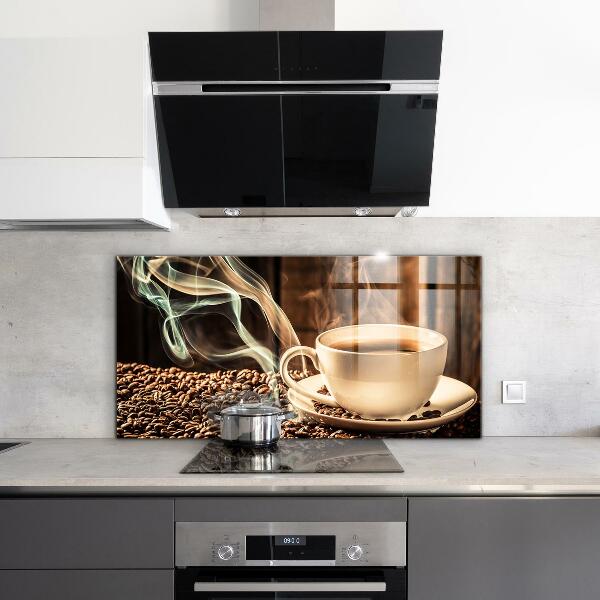 Kitchen splashback A cup with aromatic coffee