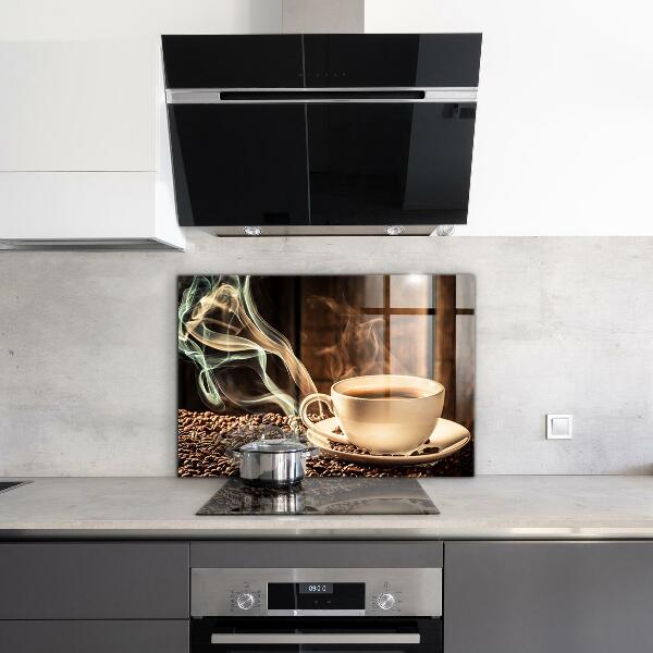 Kitchen splashback A cup with aromatic coffee