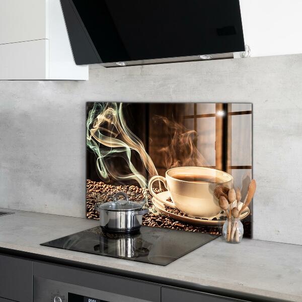 Kitchen splashback A cup with aromatic coffee