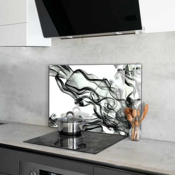 Cooker splashback Ribbons of smoke abstraction