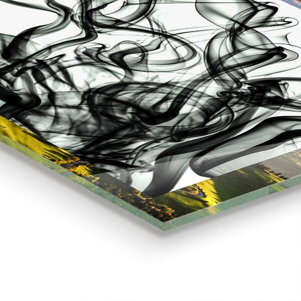 Cooker splashback Ribbons of smoke abstraction