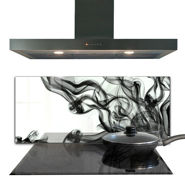 Cooker splashback Ribbons of smoke abstraction