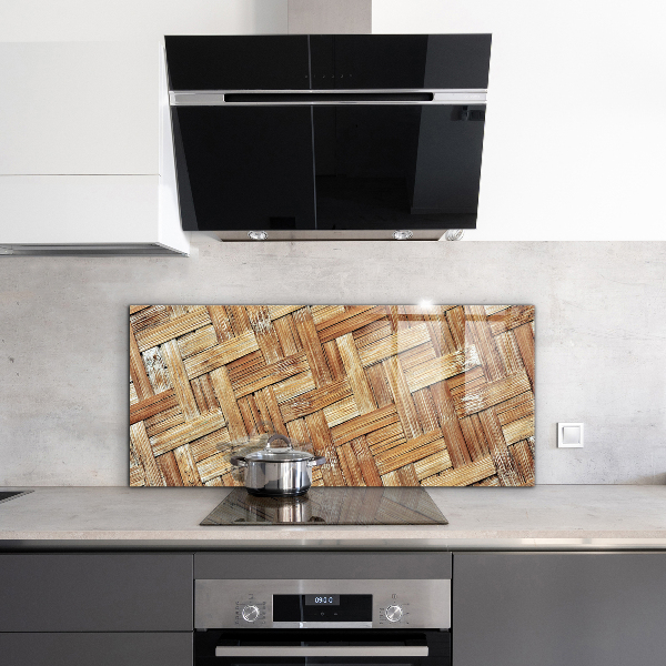 Oven splashback Braided bamboo rattan asia