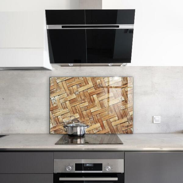 Oven splashback Braided bamboo rattan asia