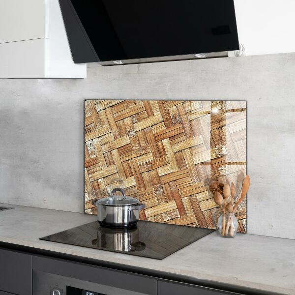 Oven splashback Braided bamboo rattan asia