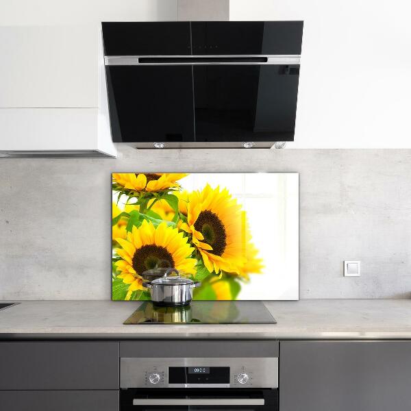 Kitchen splashback Summer sunflower bouquet
