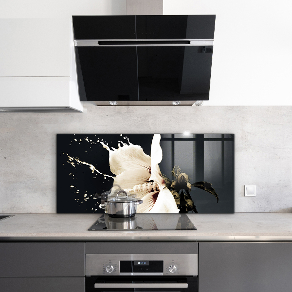 Kitchen splashback Abstract white flower