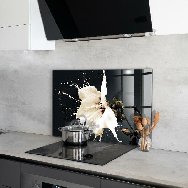 Kitchen splashback Abstract white flower