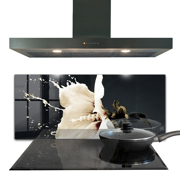 Kitchen splashback Abstract white flower