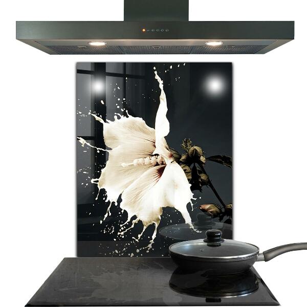 Kitchen splashback Abstract white flower