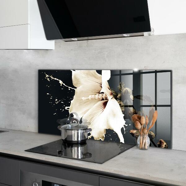 Kitchen splashback Abstract white flower