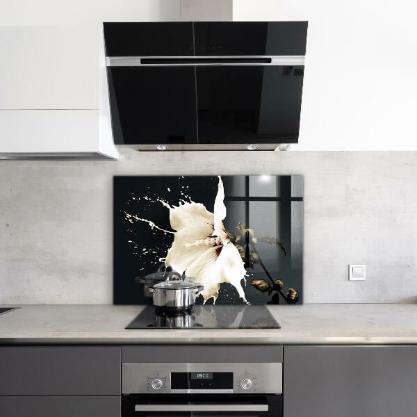 Kitchen splashback Abstract white flower