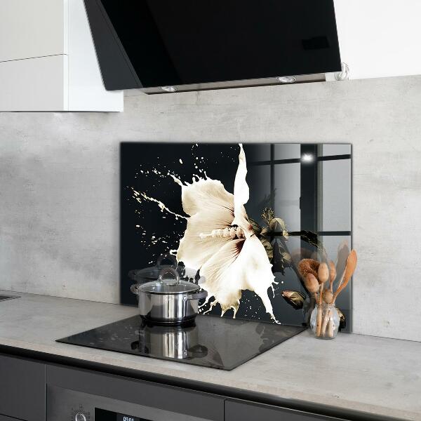 Kitchen splashback Abstract white flower