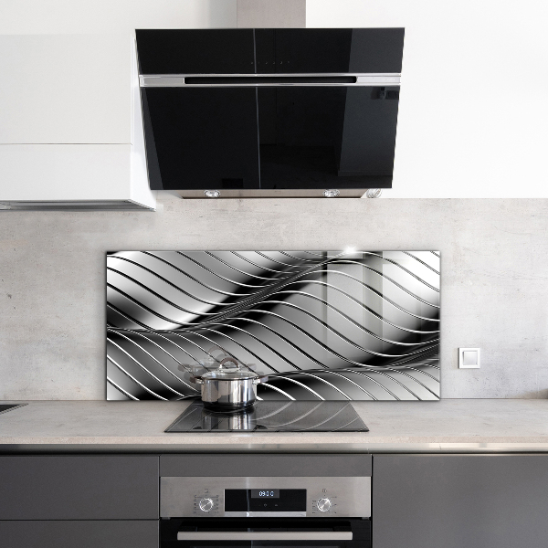 Cooker splashback Metal waves abstraction